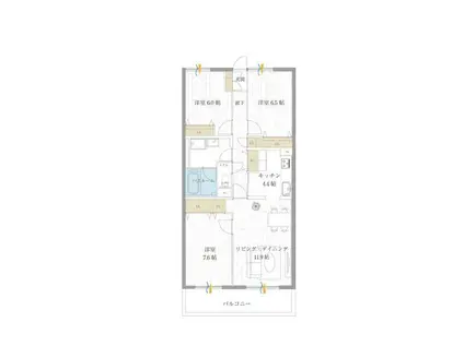 TRガーデン(3LDK/5階)の間取り写真