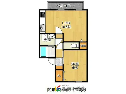 コーポラスセジュール(1LDK/2階)の間取り写真