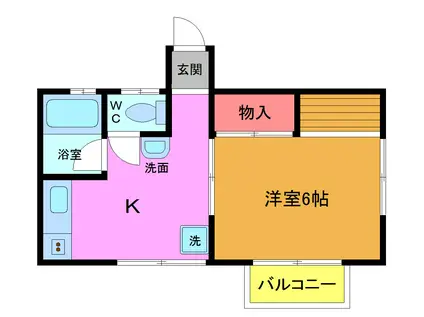 プリム・ラヴィーヌ(1K/2階)の間取り写真