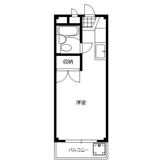 コンチネンタル学南町(1K/1階)の間取り写真