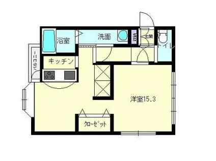 グレースコート(ワンルーム/2階)の間取り写真