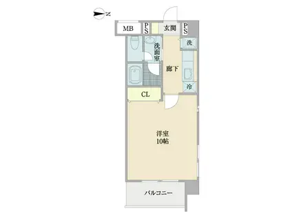 パルクグランデージ(1K/2階)の間取り写真