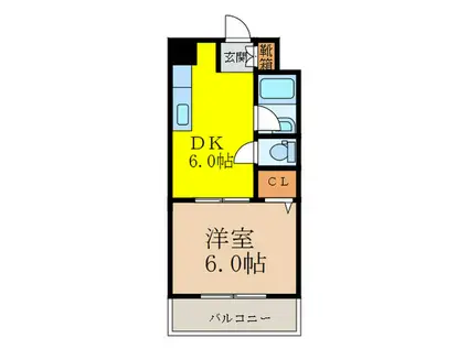 大旺第3マンション(1DK/4階)の間取り写真