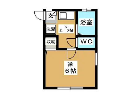 フラワーハイツ(1K/1階)の間取り写真