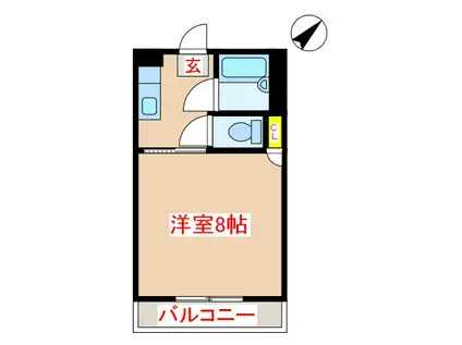 クリスタルハイム(1K/3階)の間取り写真