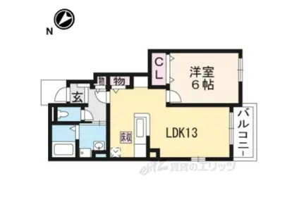 RIRIAVII 2(1LDK/1階)の間取り写真