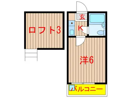 ジュネパレス北習志野第2(1K/2階)の間取り写真