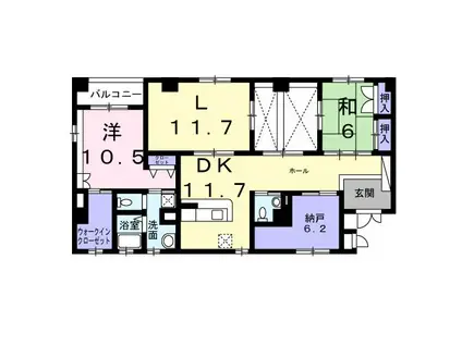 ホーメイビルディング(2LDK/3階)の間取り写真