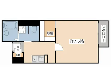 エスポワール加西(ワンルーム/1階)の間取り写真