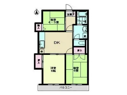 ハイム樹(3DK/1階)の間取り写真