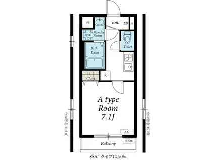 リブリ・ディエス参番館(1K/1階)の間取り写真