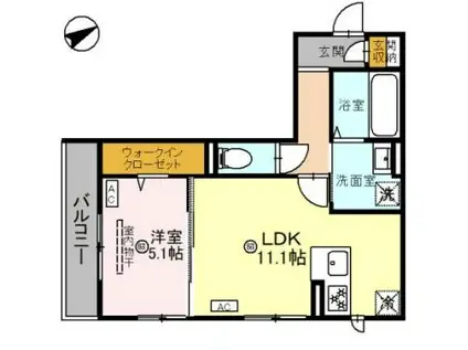 ラ・フェリーチェ(1LDK/3階)の間取り写真