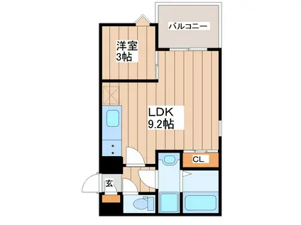 REGALEST長町南(1LDK/1階)の間取り写真