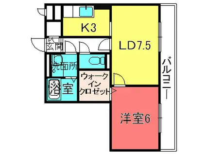 セジュールイマチ(1LDK/1階)の間取り写真