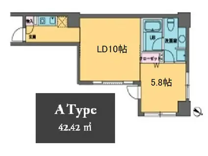 カスタリア水天宮(1LDK/6階)の間取り写真