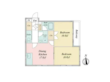 第一石毛ビル(2DK/3階)の間取り写真