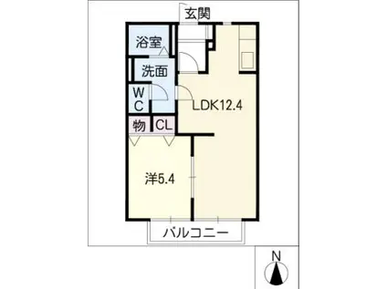 ハイツハヤシ(1LDK/1階)の間取り写真
