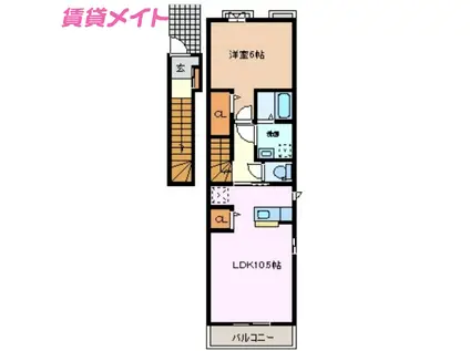 ヴィラ ル パン(1LDK/2階)の間取り写真