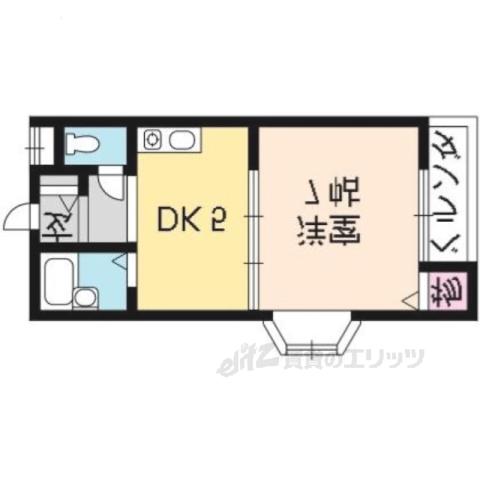 クィーンズコート Y棟(1DK/1階)の間取り写真