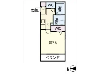 ヘーベル名西(1K/2階)の間取り写真