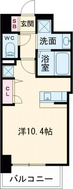 S-RESIDENCE堺ALTKLAS(ワンルーム/11階)の間取り写真