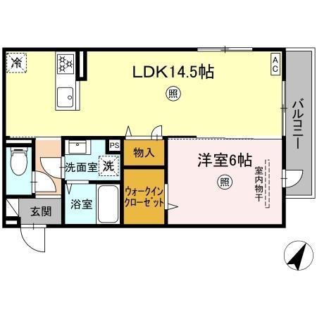 PREMILIFE羽屋(1LDK/2階)の間取り写真