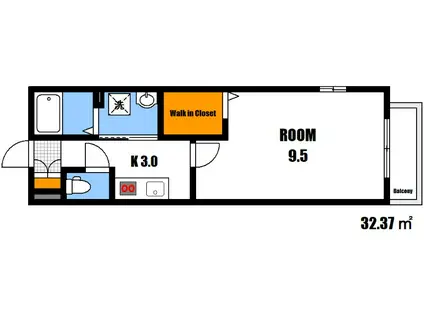 ビアンコ(1K/2階)の間取り写真