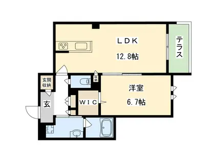 ENFANT BONHEUR(1LDK/1階)の間取り写真