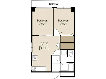 メイゾン六波羅(2LDK/4階)の間取り写真