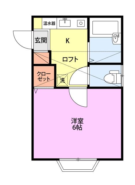 SAJA-Y2ND(1K/1階)の間取り写真