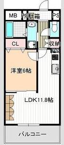 ヴァン オンズ(1LDK/2階)の間取り写真
