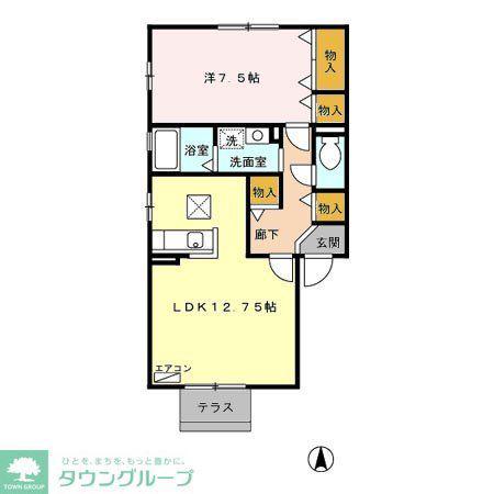 ウィルステージ(1LDK/1階)の間取り写真