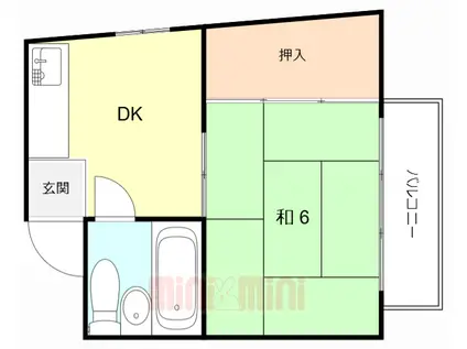 CRASIS王子公園(1DK/4階)の間取り写真