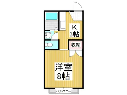 コーポちえ(1K/1階)の間取り写真