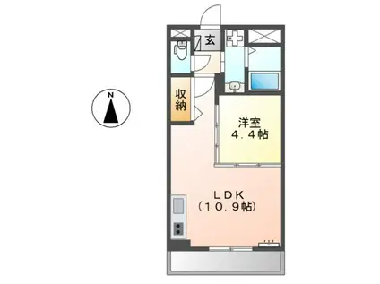 グランチェスタイースト(1LDK/3階)の間取り写真