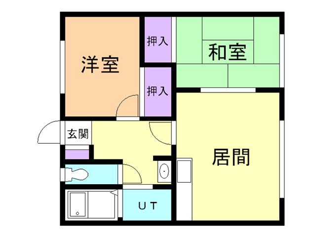 ハイツグリーンタウン(2LDK/2階)の間取り写真