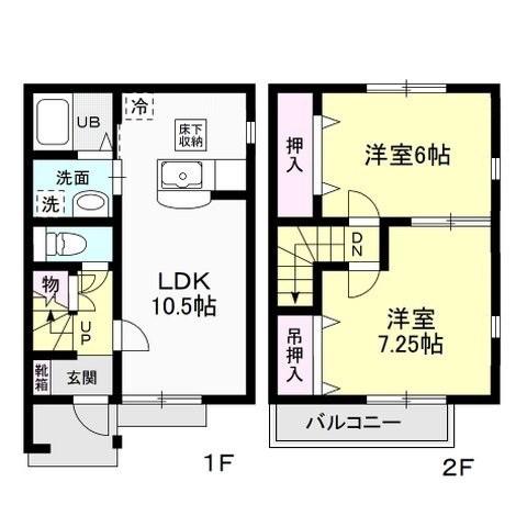 GRACIA M TOWN F(2LDK/1階)の間取り写真