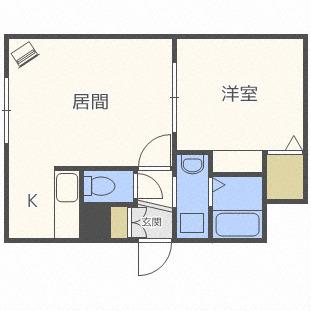 ラインズ円山(1LDK/3階)の間取り写真