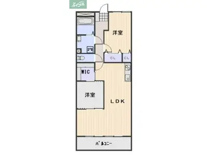 岡山スタービル(2LDK/2階)の間取り写真