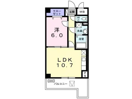 クレール(1LDK/2階)の間取り写真