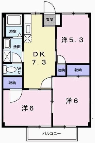 ファミィール永和(3DK/1階)の間取り写真