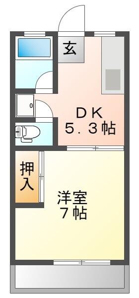 アトラスハイツ(1K/1階)の間取り写真