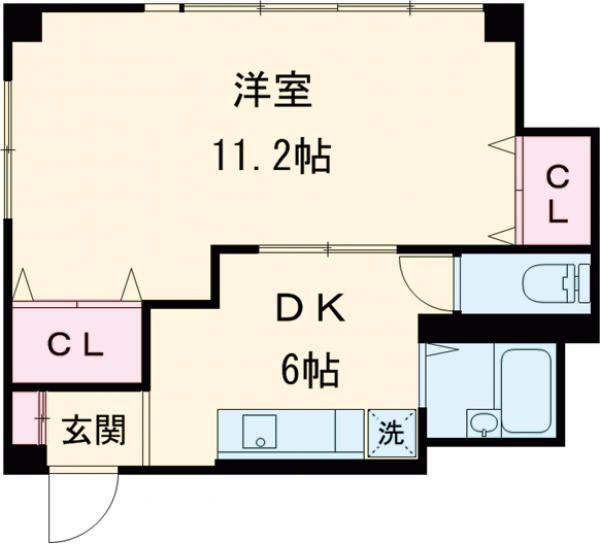岡部ビル(1DK/3階)の間取り写真