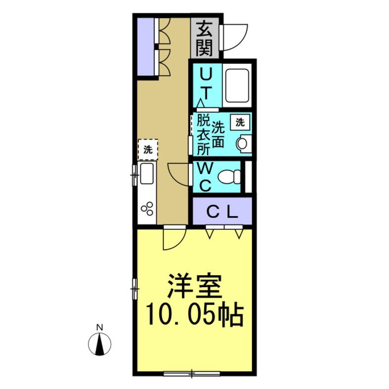 MARE サウス(1K/2階)の間取り写真