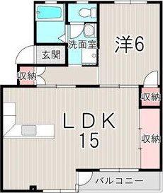 恵三コーポ(1LDK/2階)の間取り写真