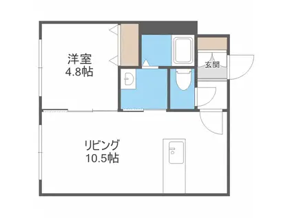 TRAMONTANA N26W5(1LDK/5階)の間取り写真