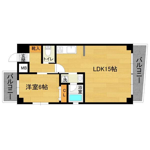 ブルームライフ今池(1LDK/4階)の間取り写真
