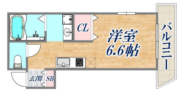 ヴィアノ山下町アスティオン(ワンルーム/1階)の間取り写真