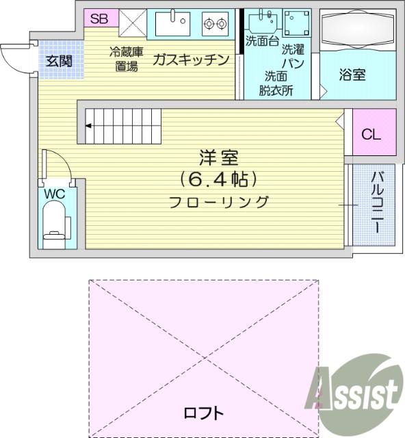 ヴィラ・カミーユ(1K/2階)の間取り写真