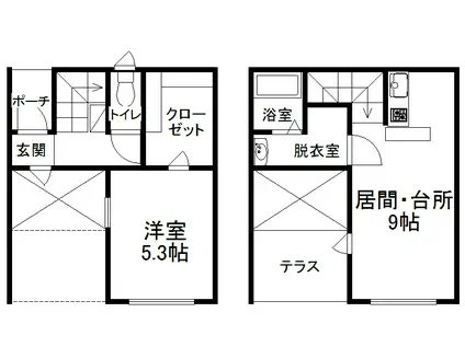 IN GOLD(1DK/1階)の間取り写真